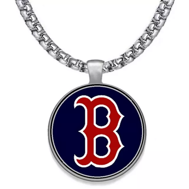 Special Large 24" Boston Red Sox Chain Stainless Pendant Necklace D30