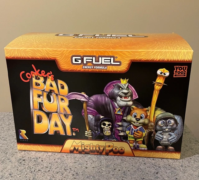 GFUEL CONKER'S BAD Fur Day Mighty Poo Collector's Box + Youtooz G FUEL