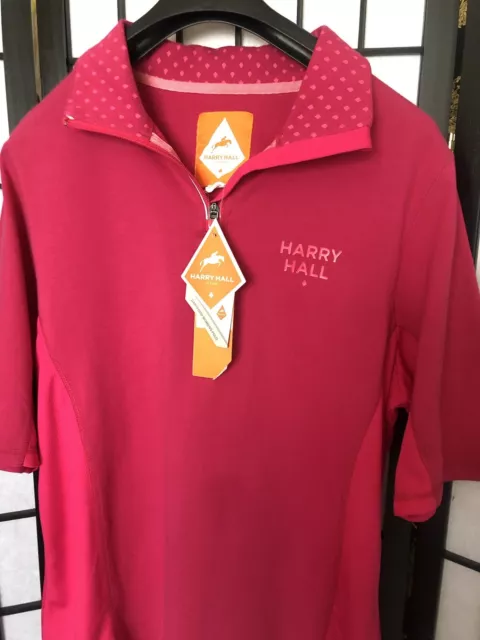 Women’s Size 18. Harry Hall Pink Equestrian 3/4 Zip Polo Shirt BNWTs.