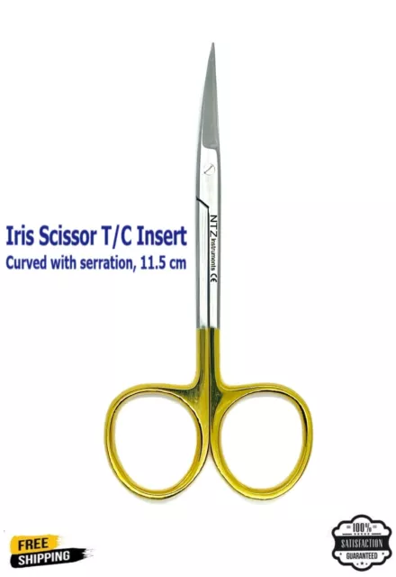 Iris Scissor Curved 11.5 cm TC Tungsten Carbide  Dental Surgical Gum Scissors