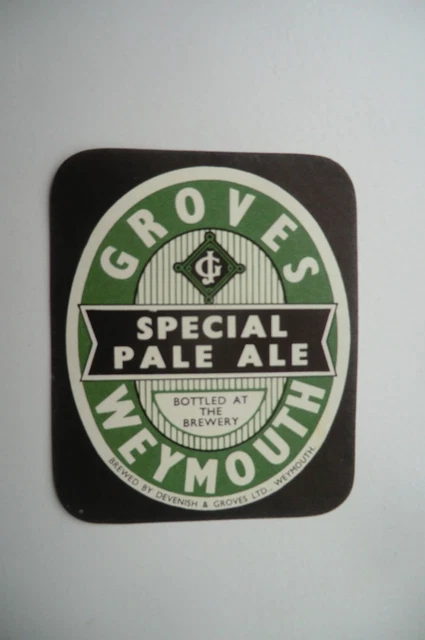 Mint Devenish & Groves Weymouth Special Pale Ale  Brewery Beer Bottle Label