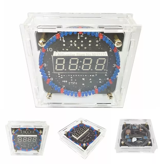 Rotatif DIY DS1302 LED Électronique Numérique Horloge Kit Scm Éducatif Board 5V