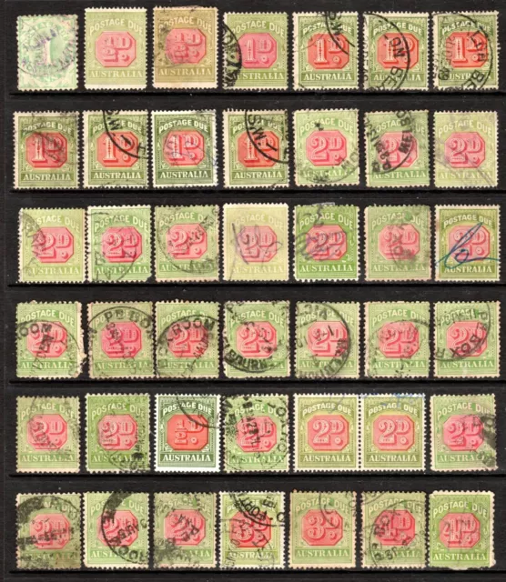 Australia Used Pre Decimal Stamps. Postage Due x 42 (6775)