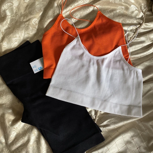 FCUK CROPPED RIBBED RACER VEST WHITE | French Connection US #94 FCUK CROPPED RIBBED RACER VEST WHITE | French Connection US