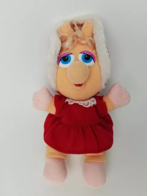 1987 Complete Jim Henson Muppets Baby Miss Piggy Christmas Plush Stuffed Doll