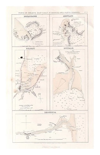 Fullarton Pattern FULLARTON AUTHENTIC 19TH Century Print of Ports in Ireland East Coast ...