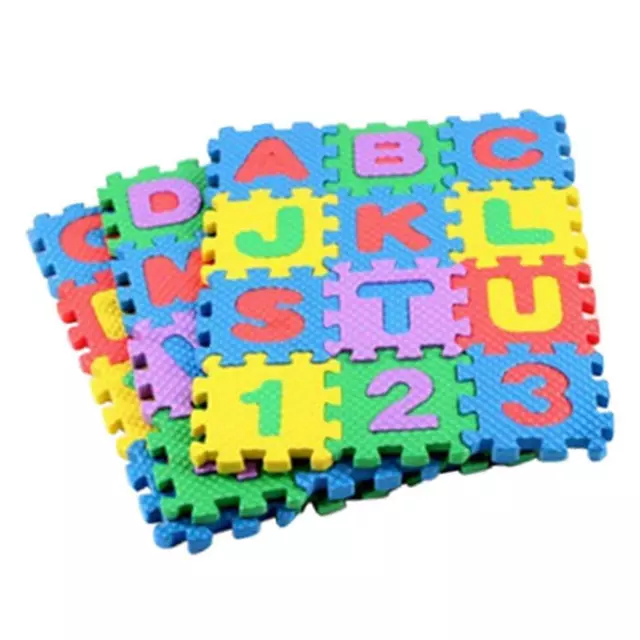 Colorful Alphabet And Numbers Foam Puzzle Play Mat 36 Tile Baby Crawling Rug