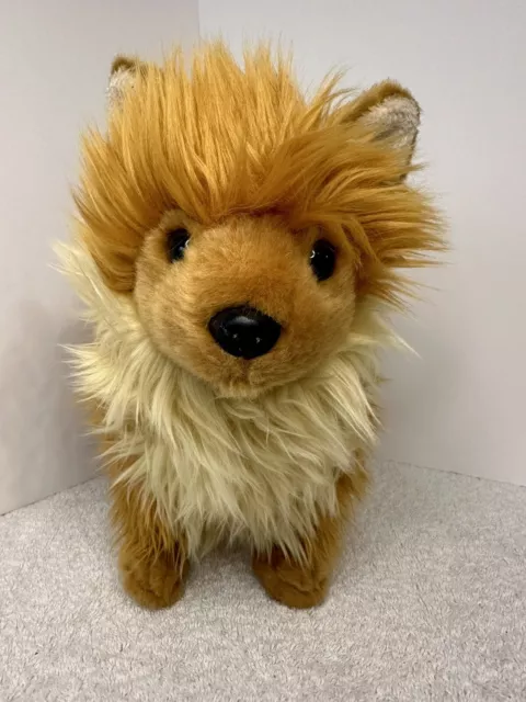 Auswella Plush Pomeranian Dog 13 Inch Brown Tan Stuffed Toy