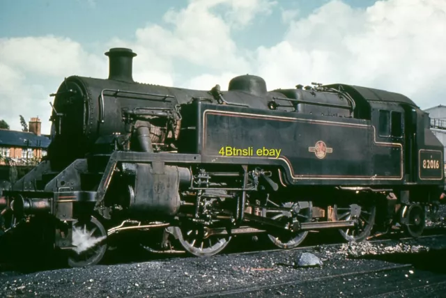 Duplicate 35mm slide BR Standard Class 3 2-6-2T 82016 at Eastleigh