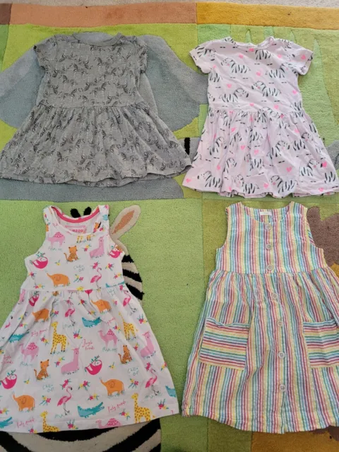 Girls Summer Dress Bundle Age 3-4 Years, Next, Bluezoo, Zebras, Rainbow, Animals