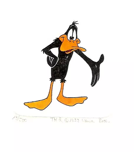 Warner Bros Daffy Duck Hand Painted Ltd Ed Etching