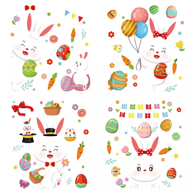 Easter Window Clings  Cute Bunny Window Stickers Radish Eggs Butterfly Carrot