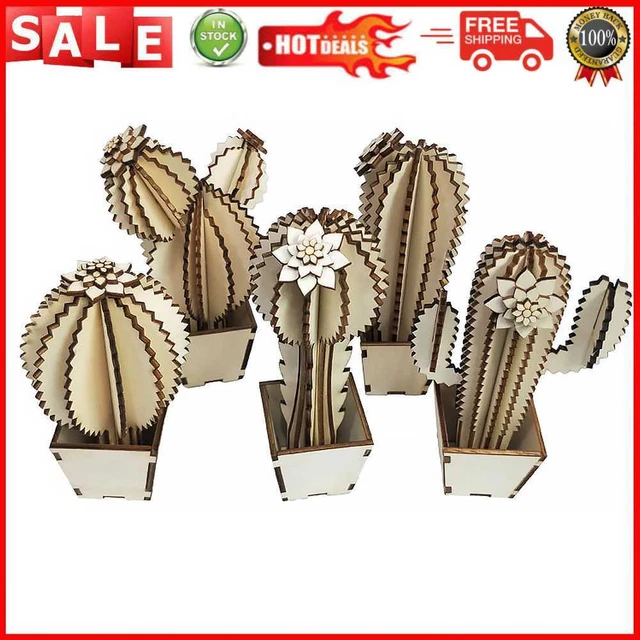 Estatua de cactus de madera hueca hogar escritorio oficina decoración hágalo usted mismo decoraciones