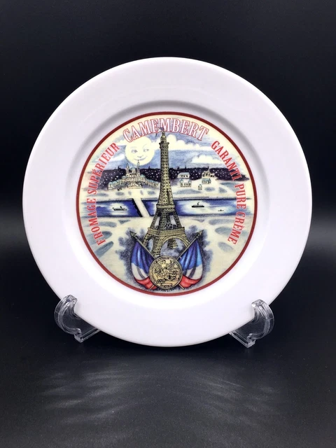 Restoration Hardware Cheese Plate Camembert Paris Moon Bread Dessert Vintage 8"