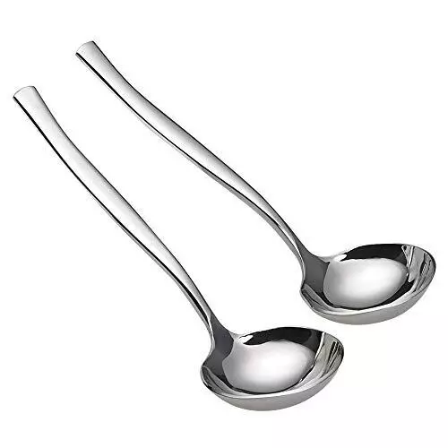 Idotry 2-Piece Stainless Steel Gravy Soup Spoon Gravy Ladle Soup Small Ladle