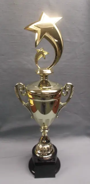 shiny large star CUP trophy award round black base 17" size