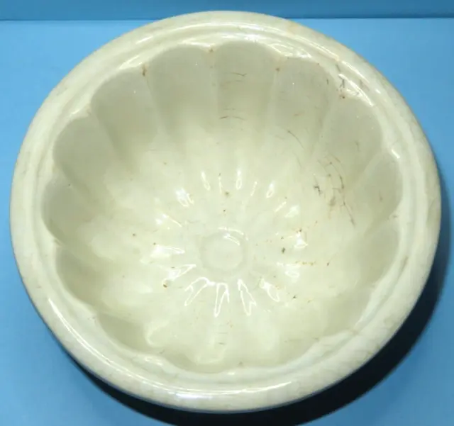 Antique 1800s Stoneware Ceramic Food Gelatine Jelly Jello Mold 3" Tall x 6.5"