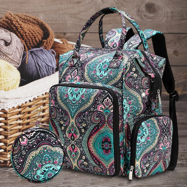Knitting Bag Lightweight Knitting Needles Organizer Backpack Sewing Accessories