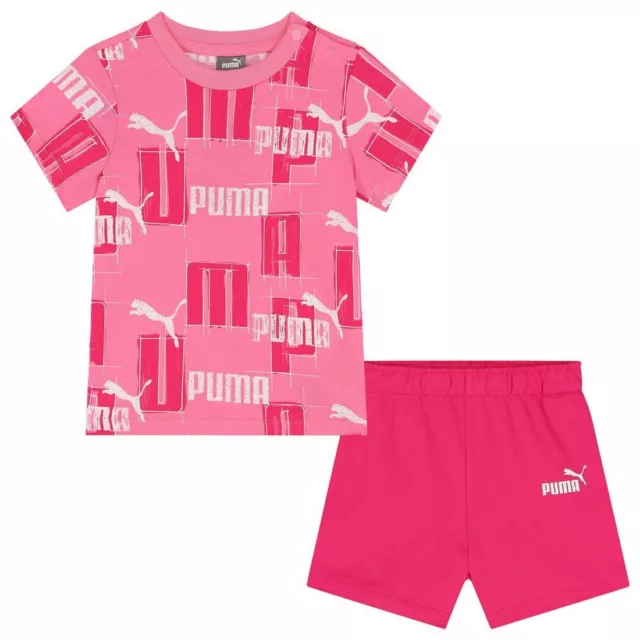 Puma Minicats Logo Lab Baby Girl Infant Toddler Graphic Set Fast Pink 680326-28