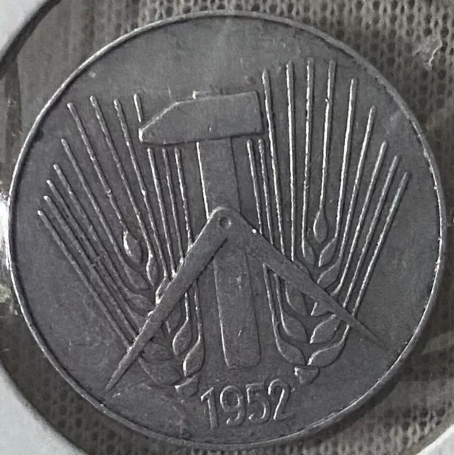 Germany - Democratic Republic Aluminum 1952 E 10 Pfennig SCARCE KM# 7