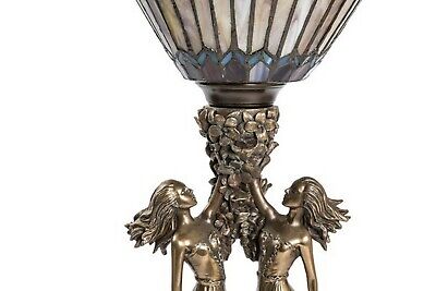 Lampada da tavolo in stile tiffany con decorazione di una coppia di donne in leg 3