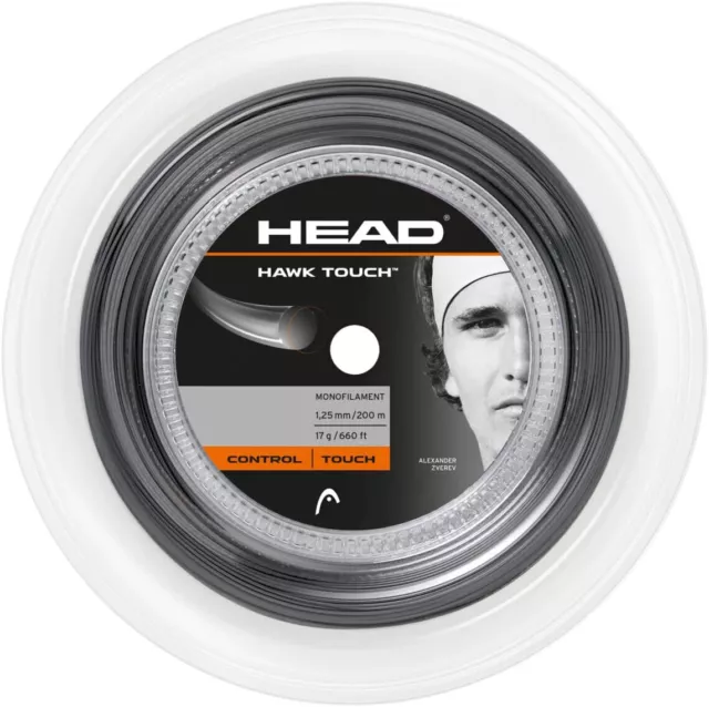 HEAD Hawk Touch Bobine Cordage Raquette de Tennis 1,25mm 200m 17g Monofilament