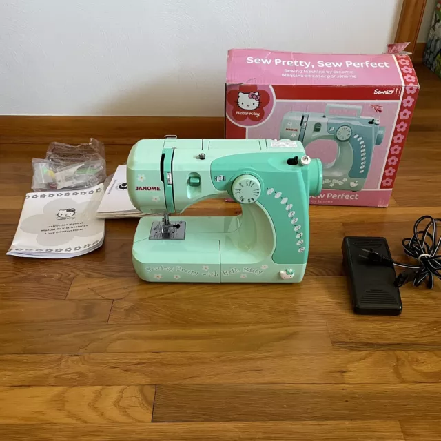 Janome 11706 Hello Kitty Mint Green Sewing Machine Sanrio Sew Pretty - Tested