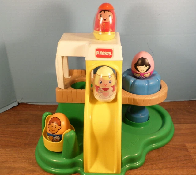 VINTAGE PLAYSKOOL WEEBLES Playground 4 WeeblesMerrygoRoundSlide