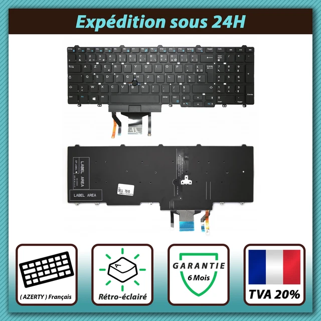 Clavier AZERTY Français Rétroéclairé Pour Dell Precision 5510 5520 5530 5540 - Neuf KINPOWER
