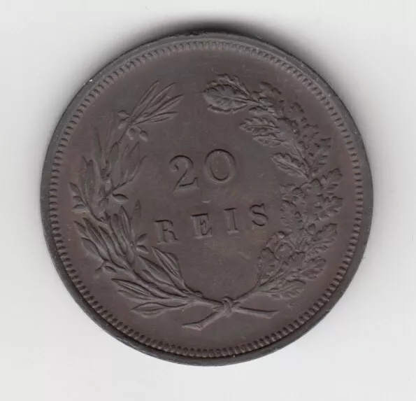 Portugal 20 Reis  - 1892 - Almost Uncirculated