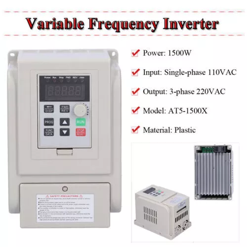 220V 1.5KW Variable Frequency Drive Inverter CNC VFD VSD Single To 3 Three Phase