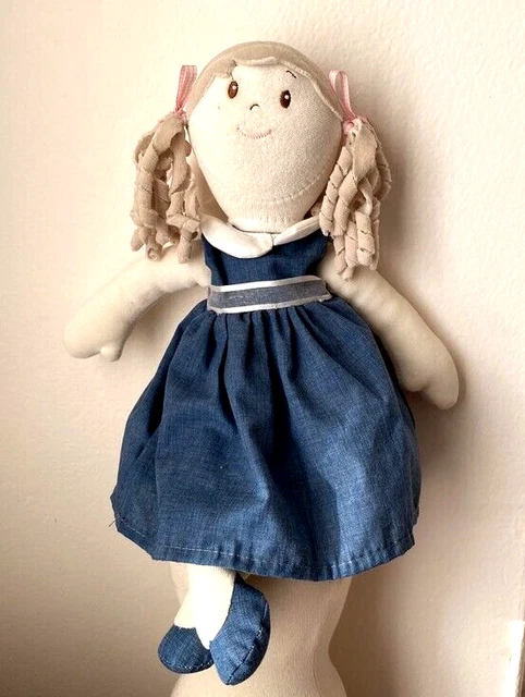 Teorema - Charlotte Poupée de Chiffon avec Robe colorée brodée, poupée en Tissu avec Cheveux de Laine, Jouet pour Enfants, Hauteur 30 cm
