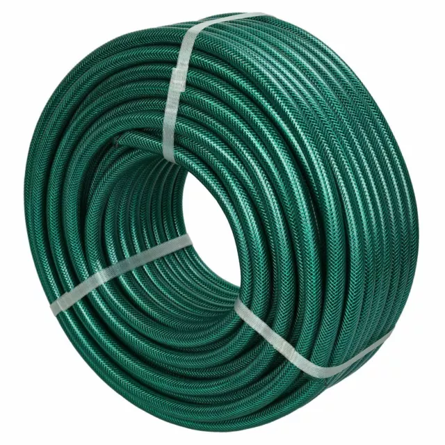 15M 30M 50M 75M Garden Hose Pipe Reinforced Braided PVC Watering Hosepipe Reel