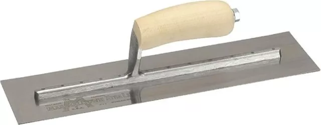 NEW Marshalltown MXS62 Finishing Trowel 12"x4", CURVED Wood Handle USA