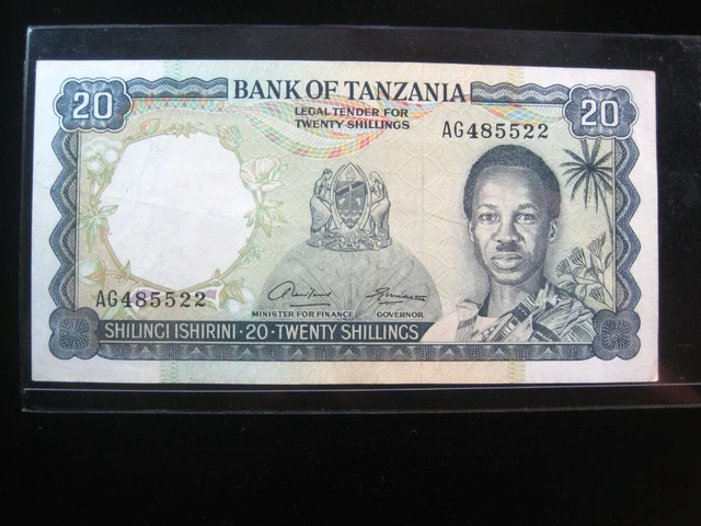 TANZANIA 20 Shilingi 1966 P3 President Nyerere Shillings 5522# Banknote Money