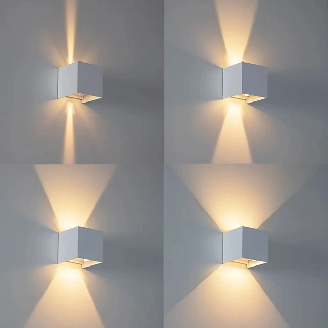 Applique Lampada Parete LED 24W Esterno Interno Luce Naturale Cubo Nero