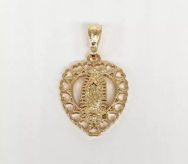 Gold Plated My Lady Virgin Mary Pendant Oro Laminado Virgen de Guadalupe Medalla