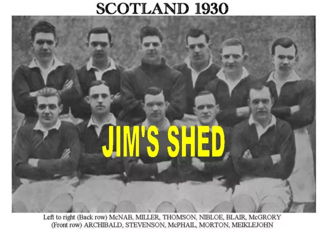 SCHOTTLAND FUSSBALLMANNSCHAFT DRUCK 1930 (John Thomson)
