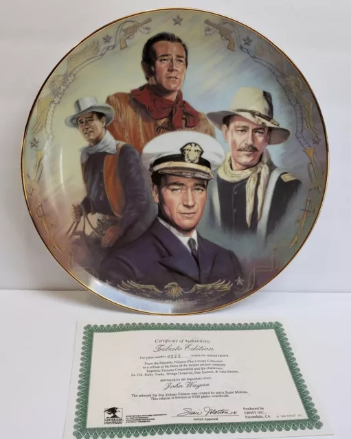 John Wayne Collector Plate Tribute Edition #5888 Four Faces of John Wayne 1993