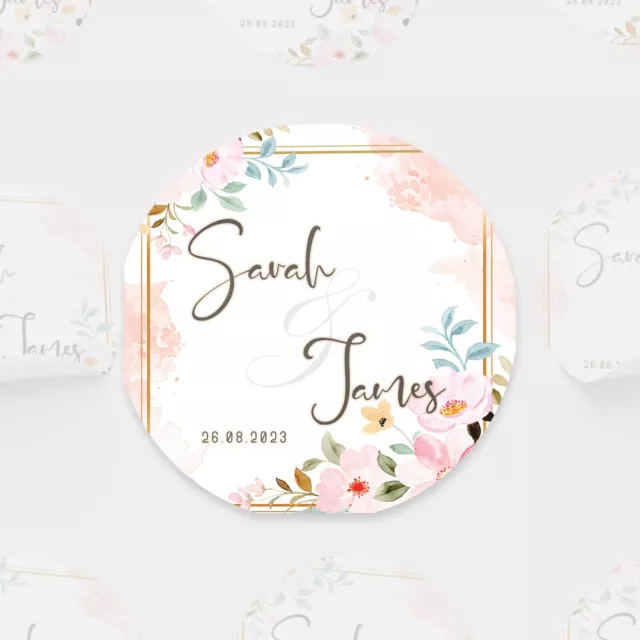 Personalised Stickers Wedding Stickers Wedding Favour Labels Floral 16  designs