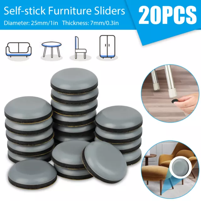 20X Adhesive Furniture Pads Glides Sliders Chair Leg Protectors Floor Table Feet