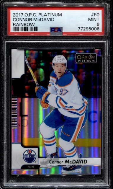 2017 O-Pee-Chee OPC Platinum #50 Connor McDavid Rainbow Refractor PSA 9 Low Pop