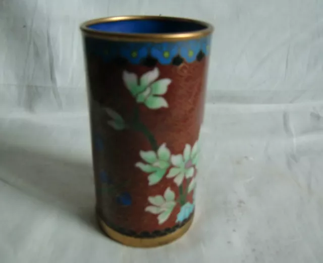 Vintage Quality Chinese Cloisonne Pot 10.5 cm tall and excellent gilt 3