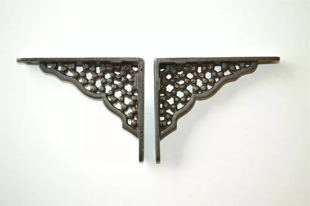 A Pair Of Small Honeycomb Shelf Brackets Cast Iron Wall Shelf Bracket