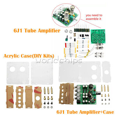 AC12V 6J2 Valve Pre-amp Tube Board Headphone Amplifier + Acrylic Case Kits DIY