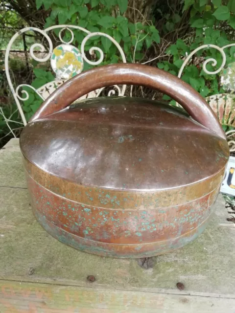 Antique Georgian Copper Domed Lidded Kitchen Food Warmer Tureen Bowl