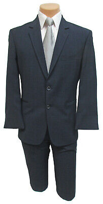 Boys Navy Blue After Six Suit with Flat Front Pants Wedding Ringbearer Church