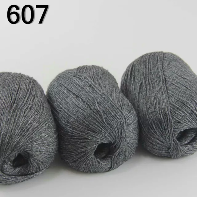 Sale Luxurious Soft 3x50gr Mongolian 100%Cashmere Hand Knitting Wool Yarn 07