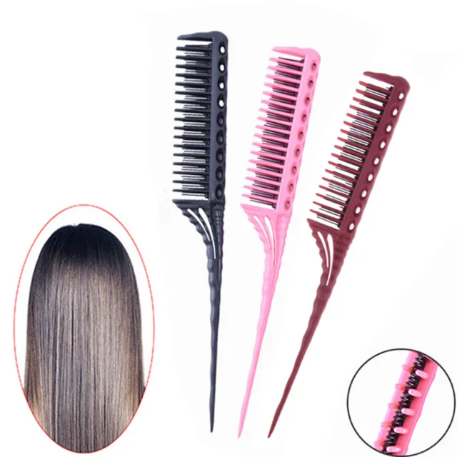 3-Row Teeth Teasing Comb Rat Tail Combs  Hair Styling Hairdressing Combs B-SA
