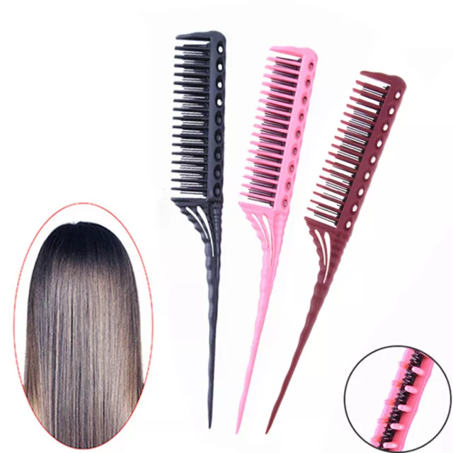3-Row Teeth Teasing Comb Rat Tail Combs  Hair Styling Hairdressing Combs B-SA